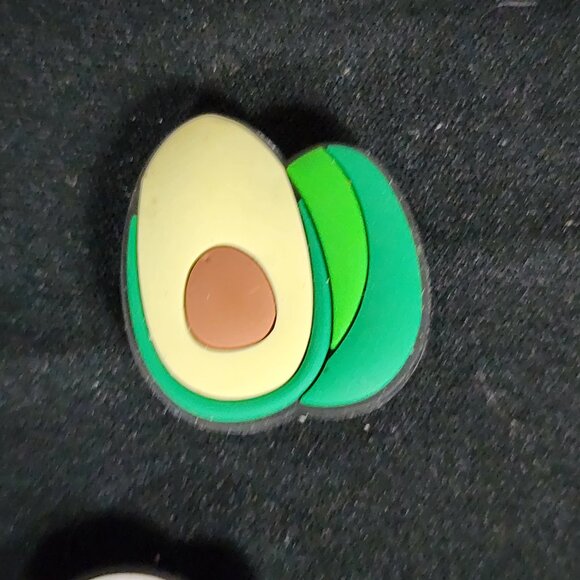 Asst. 4pc Avocado Birthday Queen and Two Soccer Ball and Net Croc Shoe Charms - Picture 6 of 16